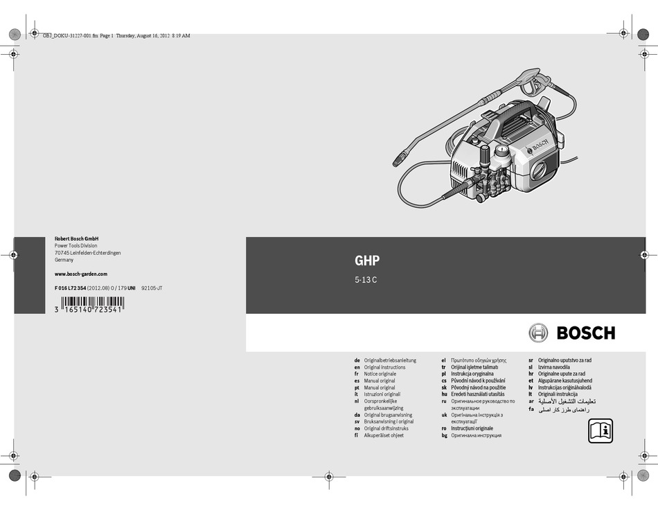 Bosch Ghp 5 13 C Original Instructions Manual Pdf Download Manualslib