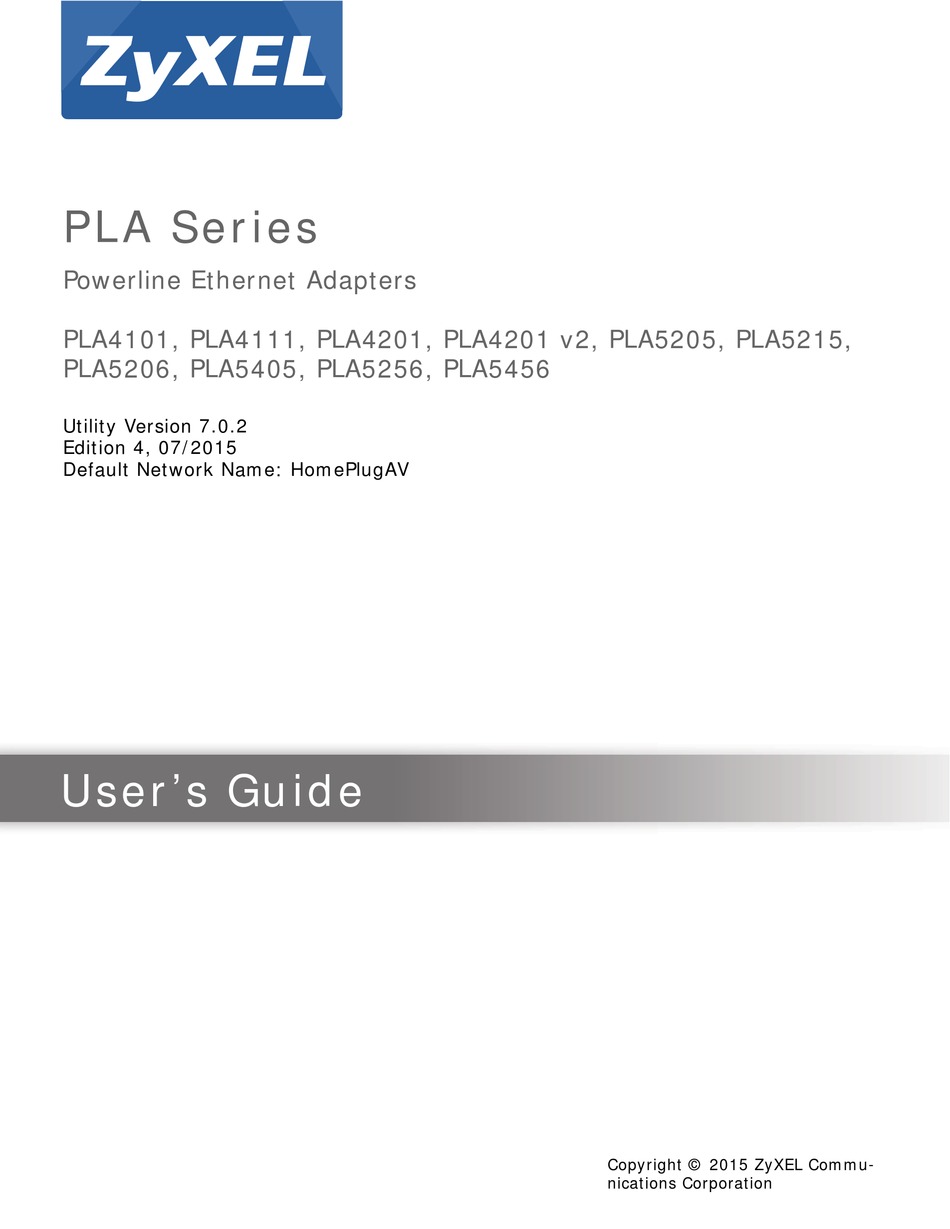 ZYXEL COMMUNICATIONS PLA4101 USER MANUAL Pdf Download | ManualsLib