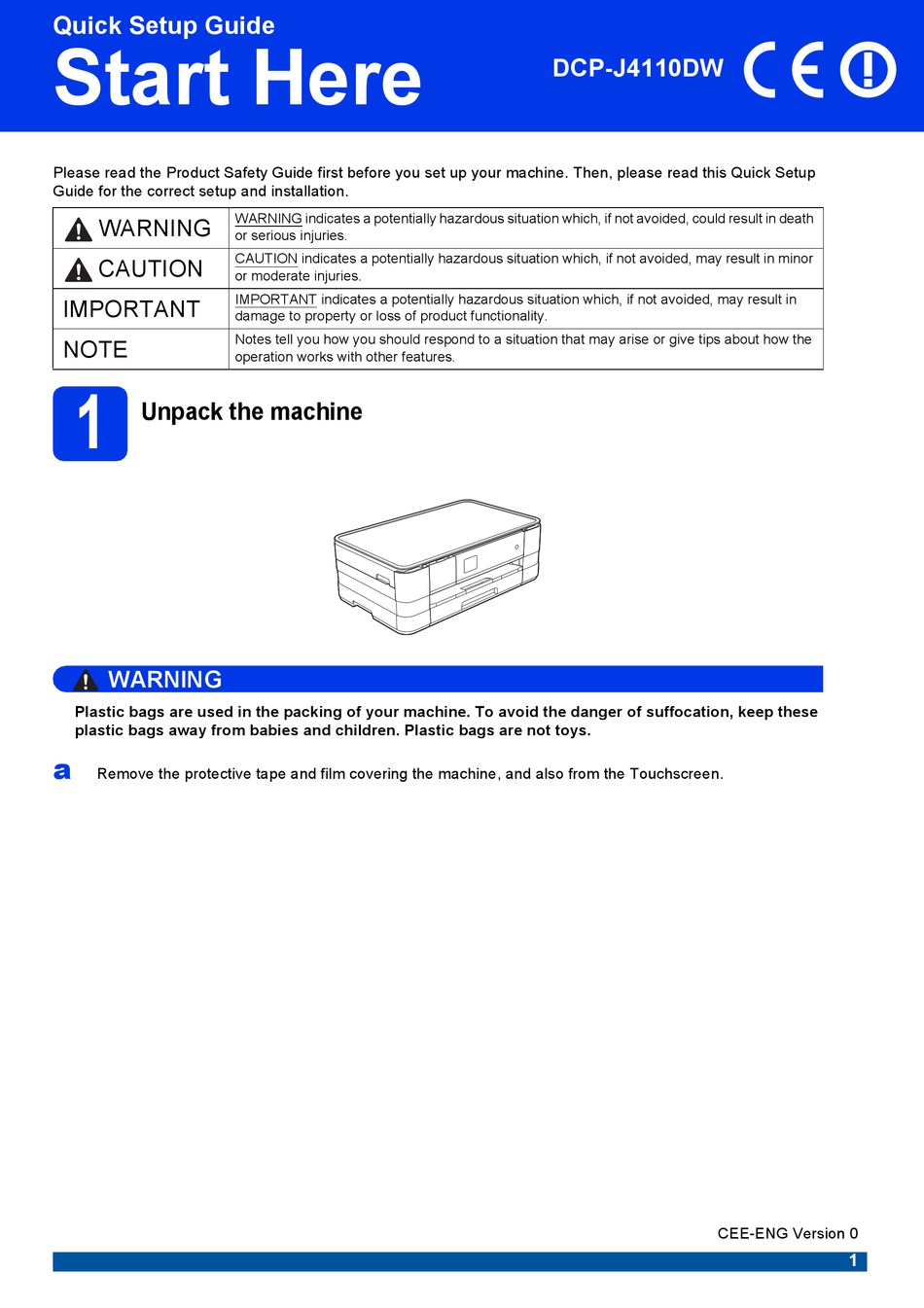 Install Ink Cartridges DCP-J4110DW Quick Setup Manual [Page 4] | ManualsLib