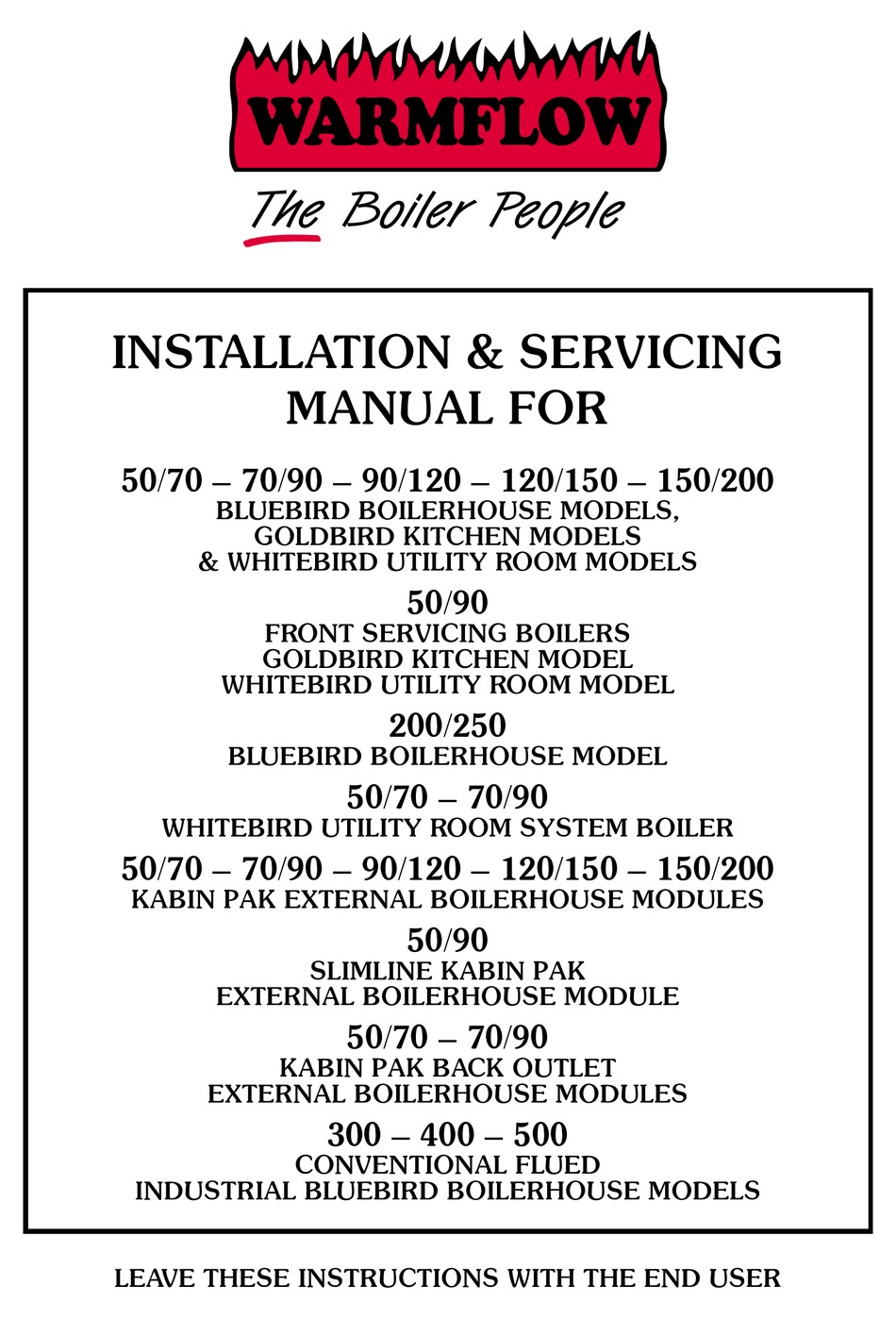WARMFLOW 50/70 INSTALLATION u0026 SERVICING Pdf Download | ManualsLib