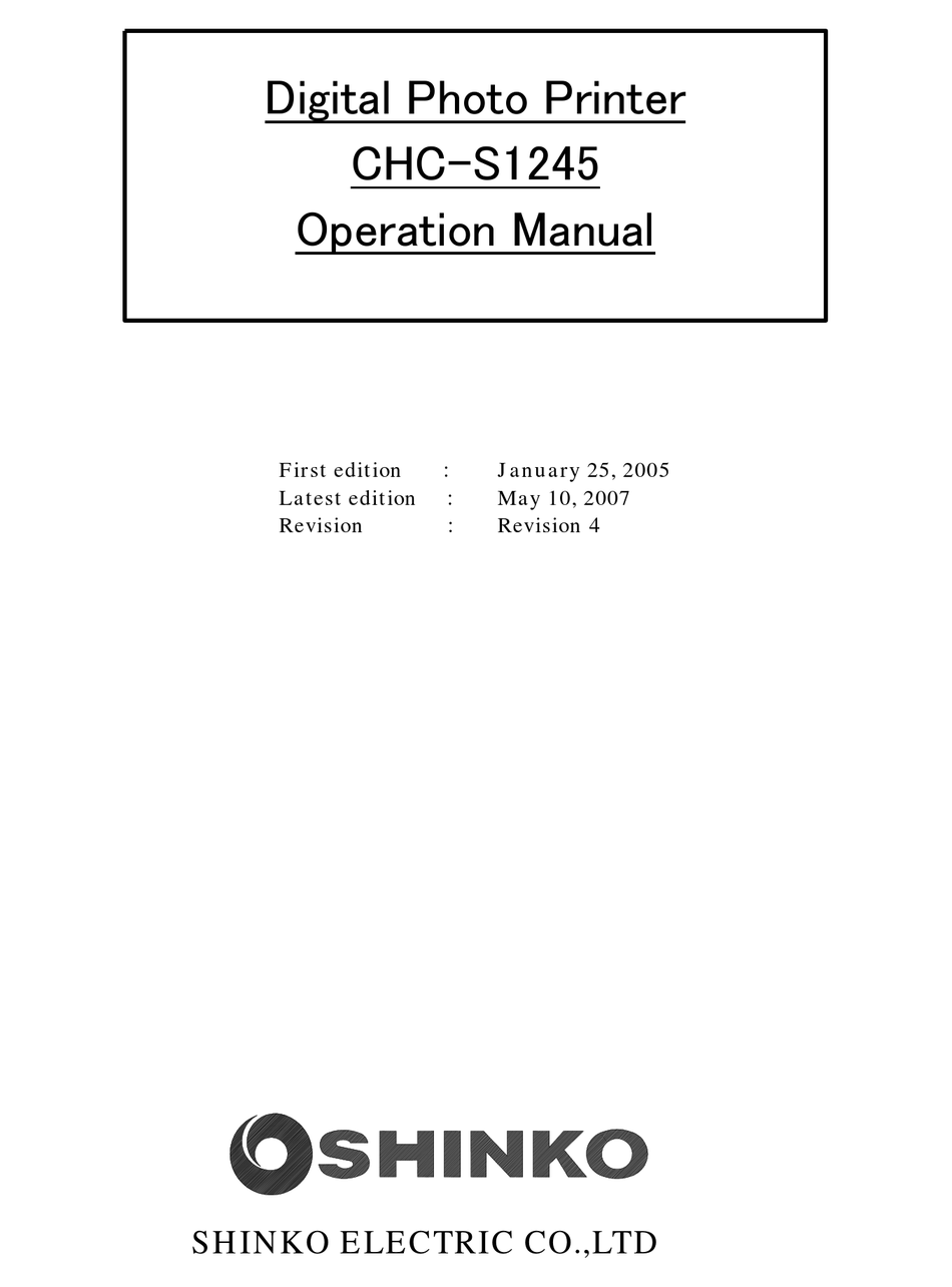 SHINKO CHCS1245 OPERATION MANUAL Pdf Download ManualsLib