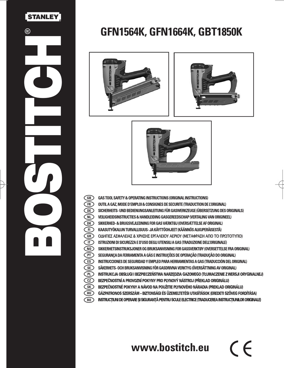 BOSTITCH GFN1564K ORIGINAL INSTRUCTIONS MANUAL Pdf Download ManualsLib