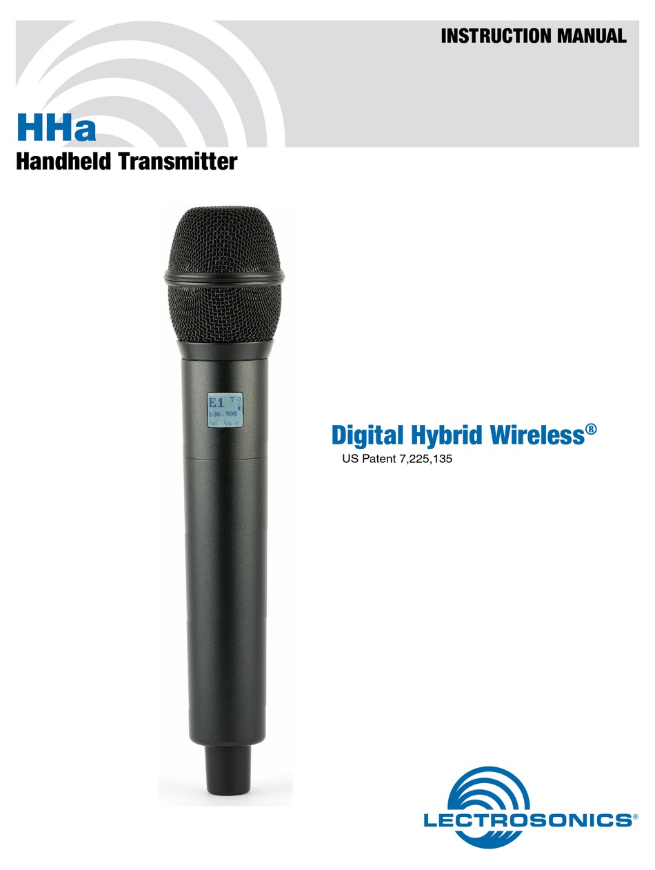 LECTROSONICS HHA INSTRUCTION MANUAL Pdf Download | ManualsLib