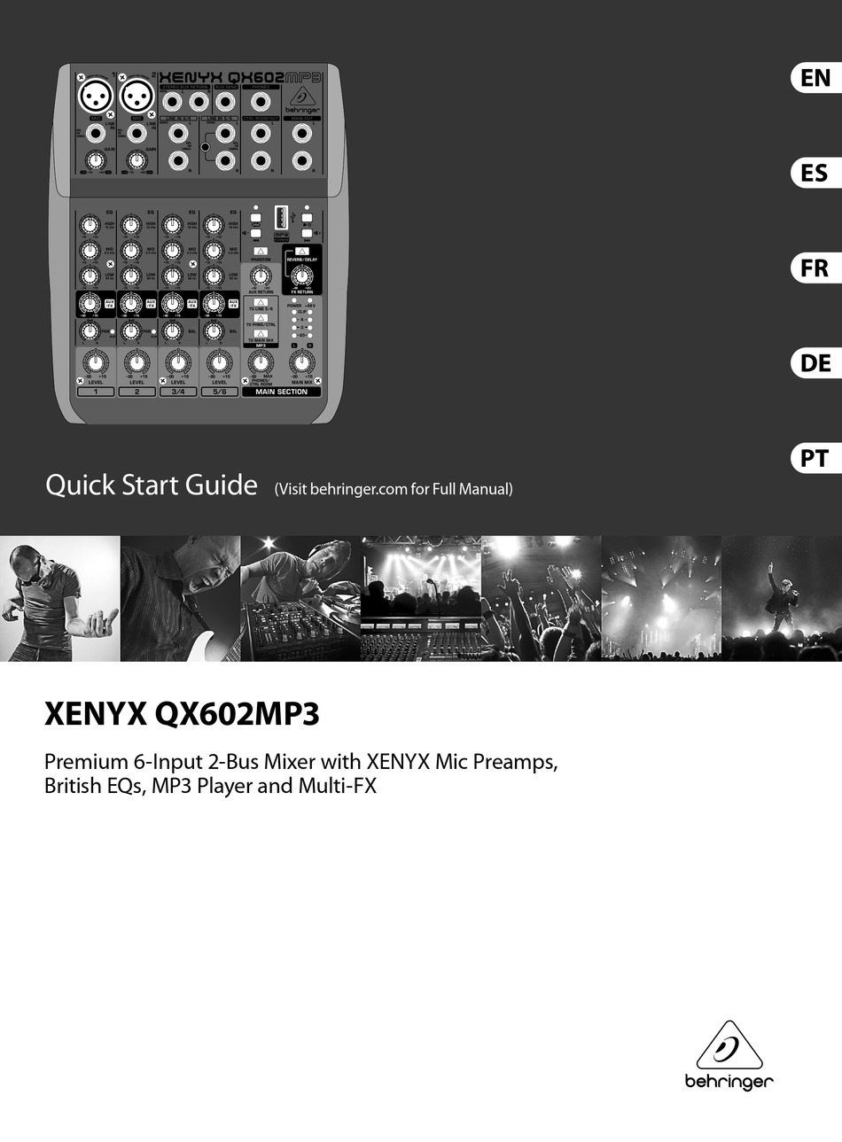 BEHRINGER XENYX QX602MP3 QUICK START MANUAL Pdf Download | ManualsLib