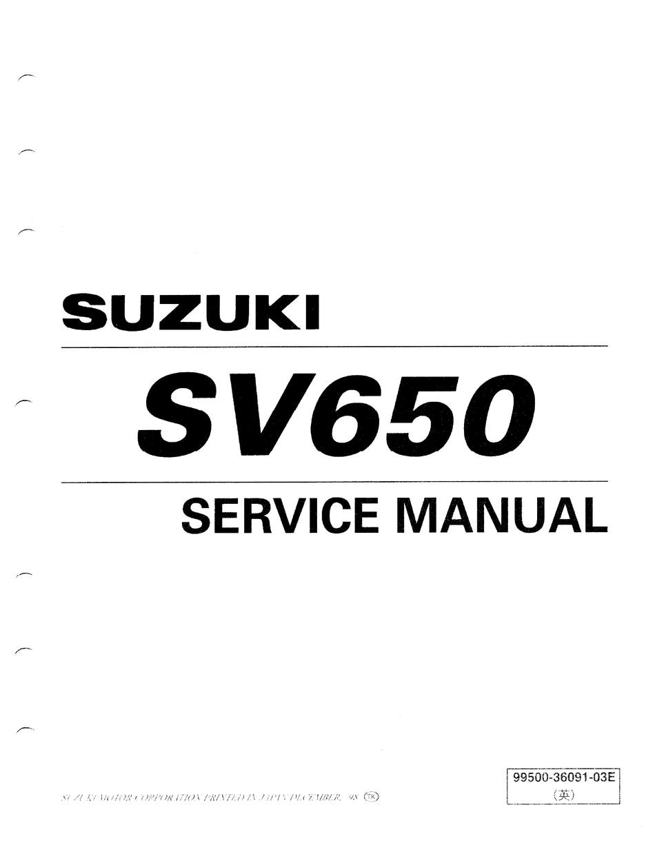 Suzuki SV 650 ab 1999 Reparaturanleitung Handbuch