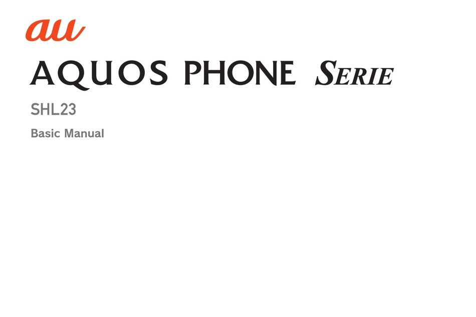 Sharp Aquos Shl23 Basic Manual Pdf Download Manualslib