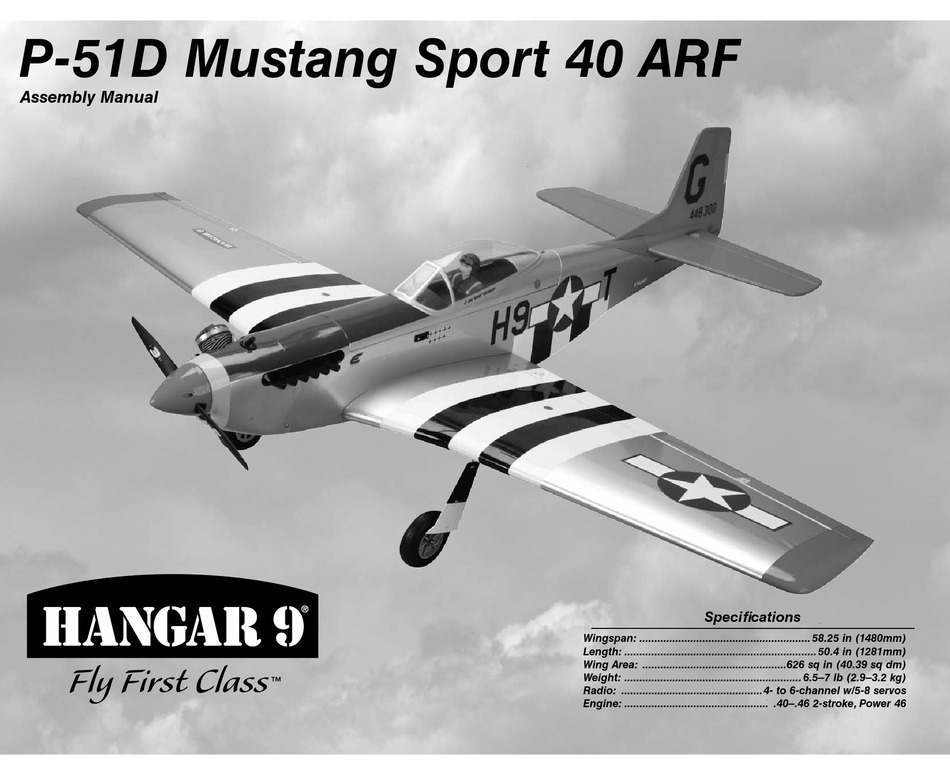 HANGAR 9 P-51D MUSTANG SPORT 40 ARF ASSEMBLY MANUAL Pdf Download ...