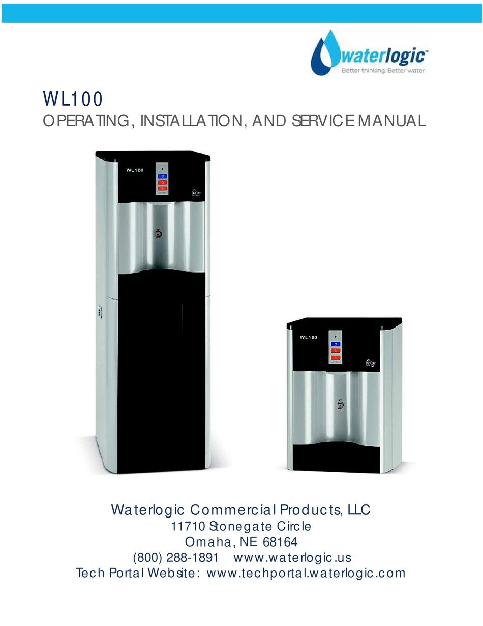 WATERLOGIC WL100 OPERATING, INSTALLATION AND SERVICE MANUAL Pdf
