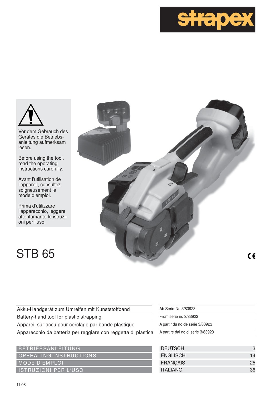 STRAPEX STB 65 OPERATING INSTRUCTIONS MANUAL Pdf Download ManualsLib