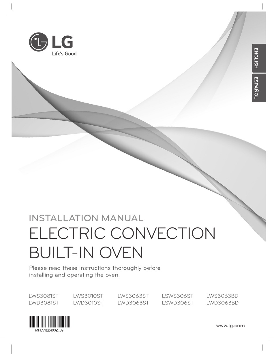 LG LWS3081ST INSTALLATION MANUAL Pdf Download | ManualsLib