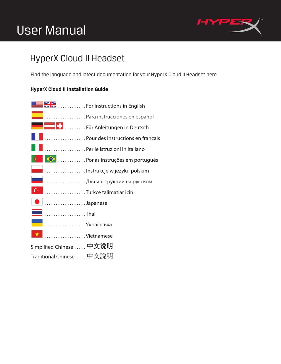 Hyperx Cloud Ii User Manual Pdf Download Manualslib