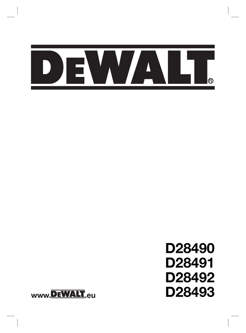 Data - DeWalt D28490 Manual [Page 31] ManualsLib