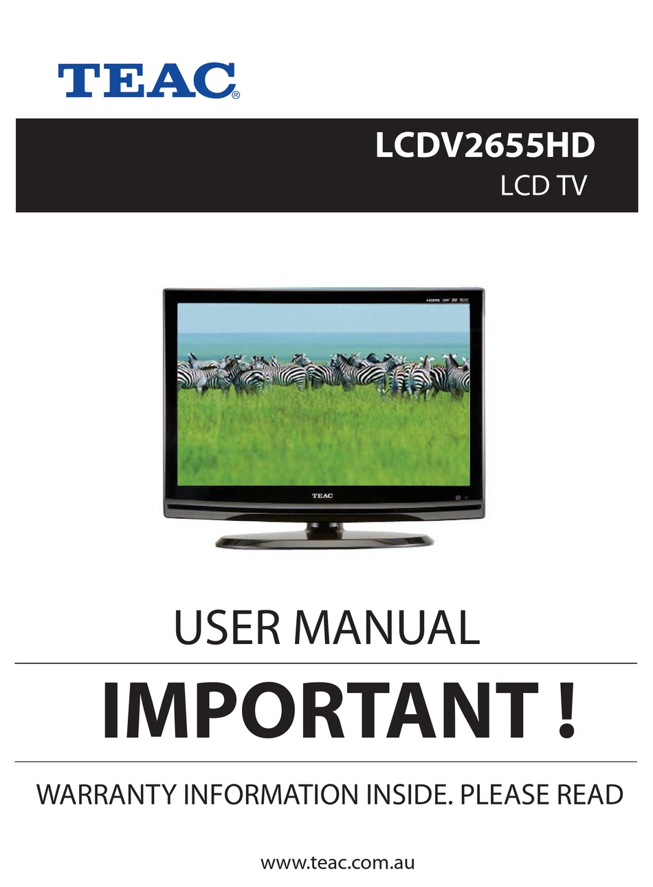 Teac Lcdv2655hd User Manual Pdf Download Manualslib