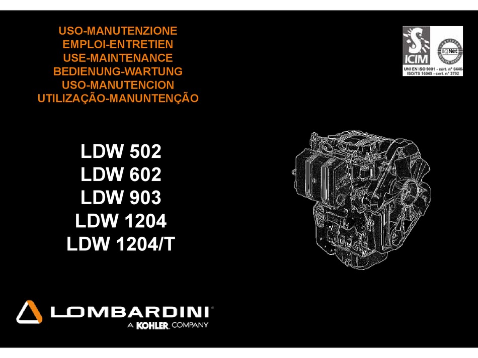 LOMBARDINI LDW 502 USE MAINTENANCE AND CONSUMER INFORMATION Pdf
