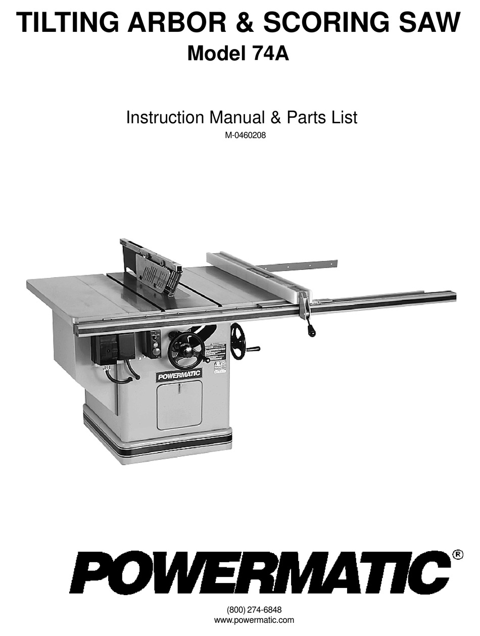 POWERMATIC 74A INSTRUCTION MANUAL & PARTS LIST Pdf Download | ManualsLib