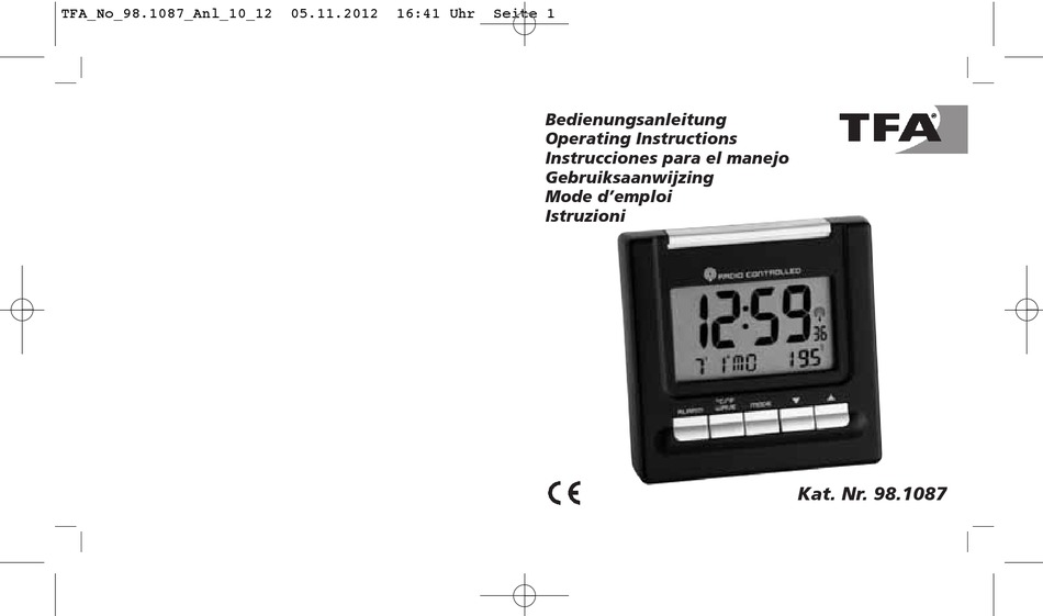 TFA 98.1087 OPERATING INSTRUCTIONS MANUAL Pdf Download ManualsLib
