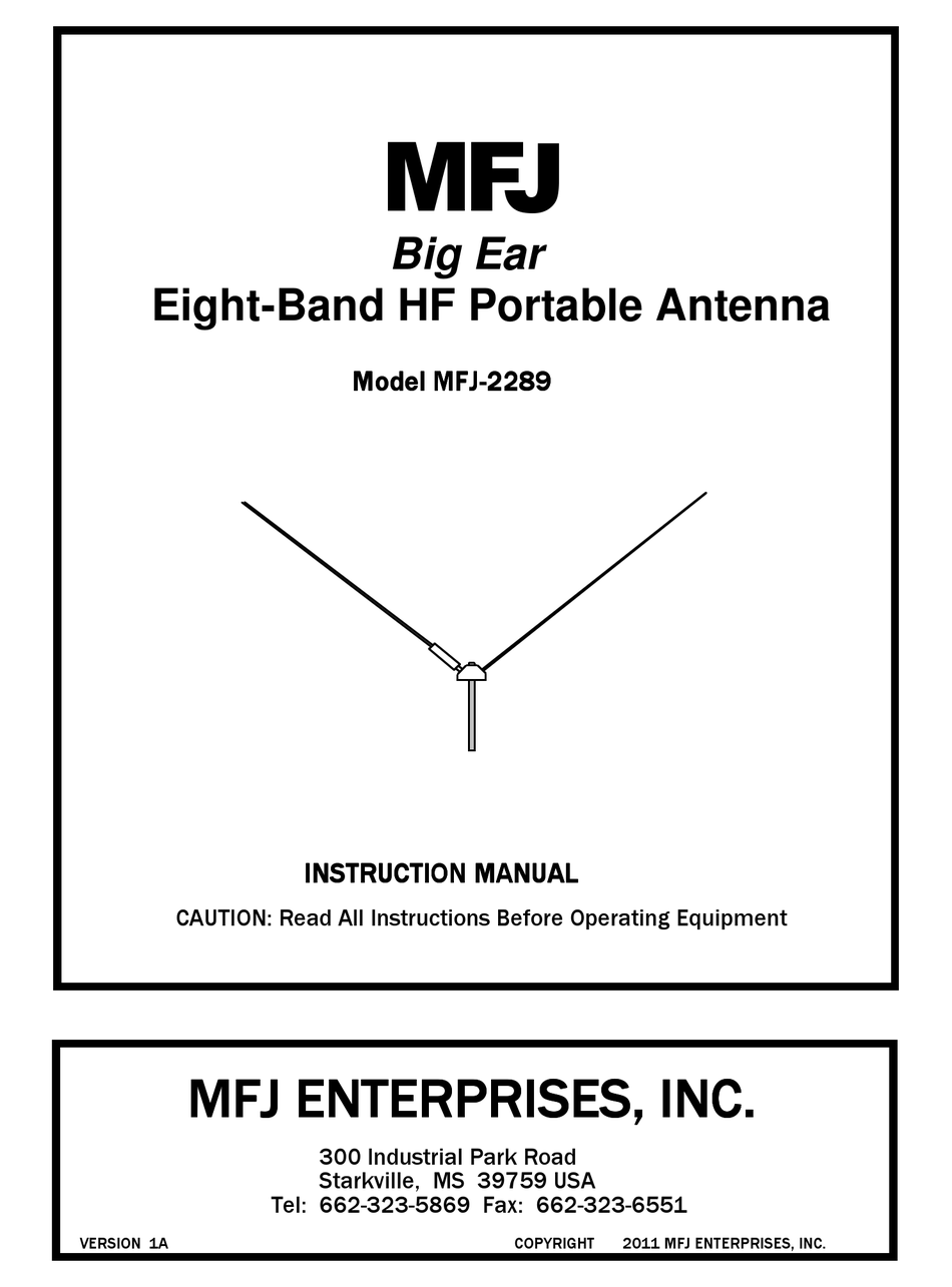 MFJ 2289 BIG EAR INSTRUCTION MANUAL Pdf Download ManualsLib