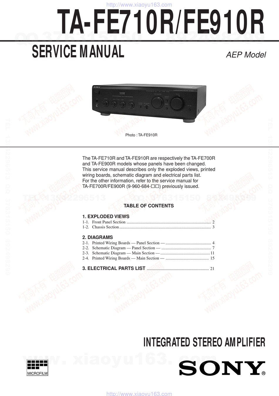 Sony ta fe300r схема