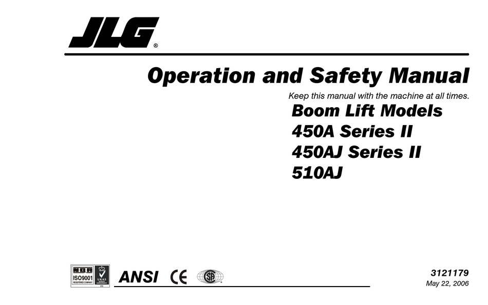 JLG 450A II SERIES OPERATION AND SAFETY MANUAL Pdf Download ManualsLib