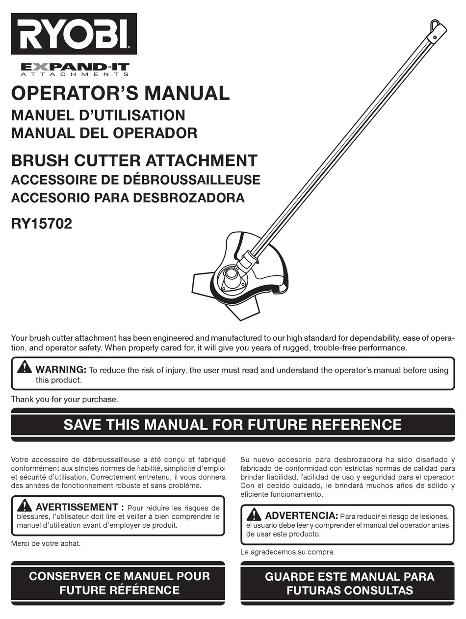 RYOBI RY15702 OPERATOR'S MANUAL Pdf Download | ManualsLib