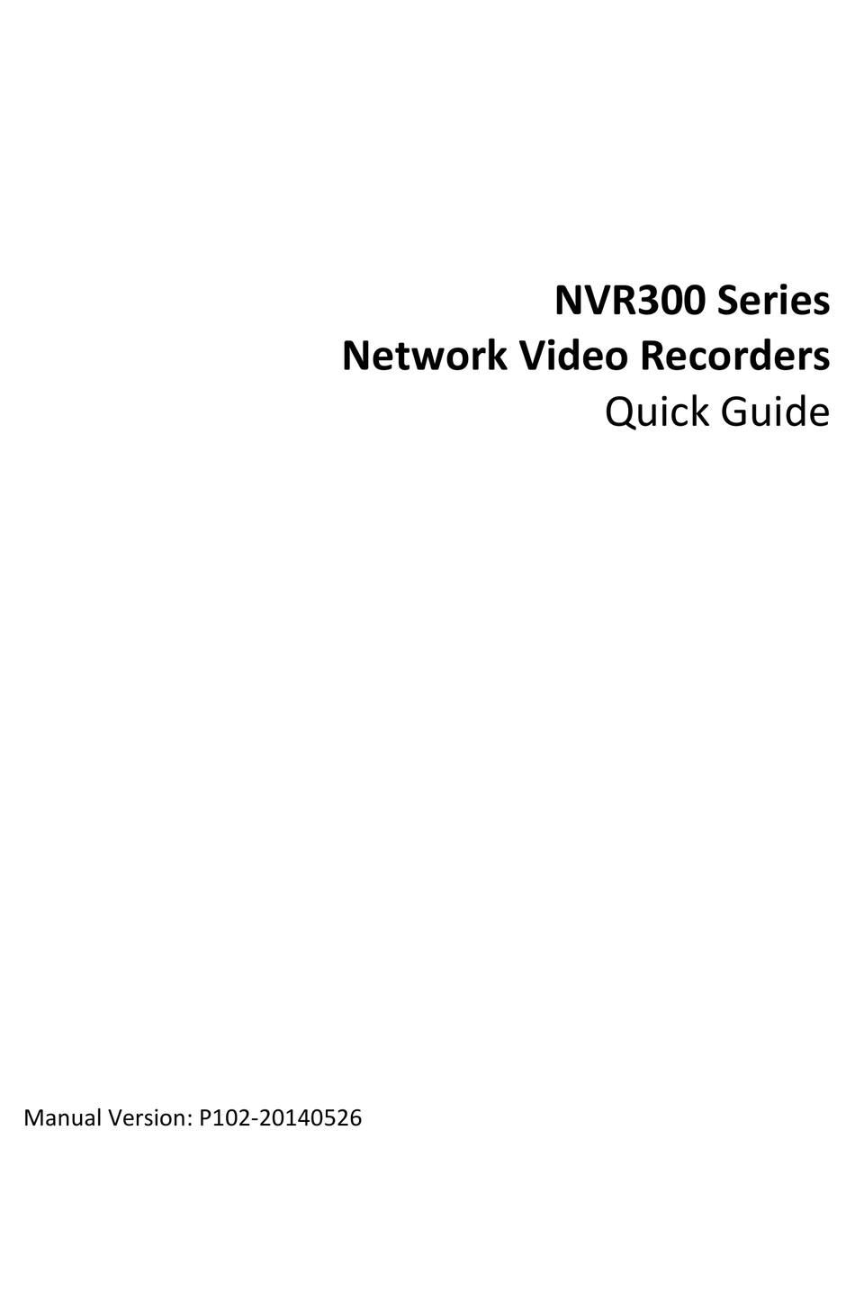 ZHEJIANG NVR300 SERIES QUICK MANUAL Pdf Download | ManualsLib