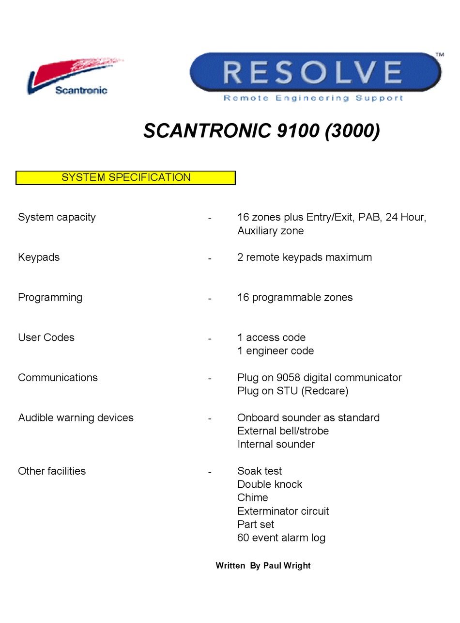 scantronic 9000 engineer manual