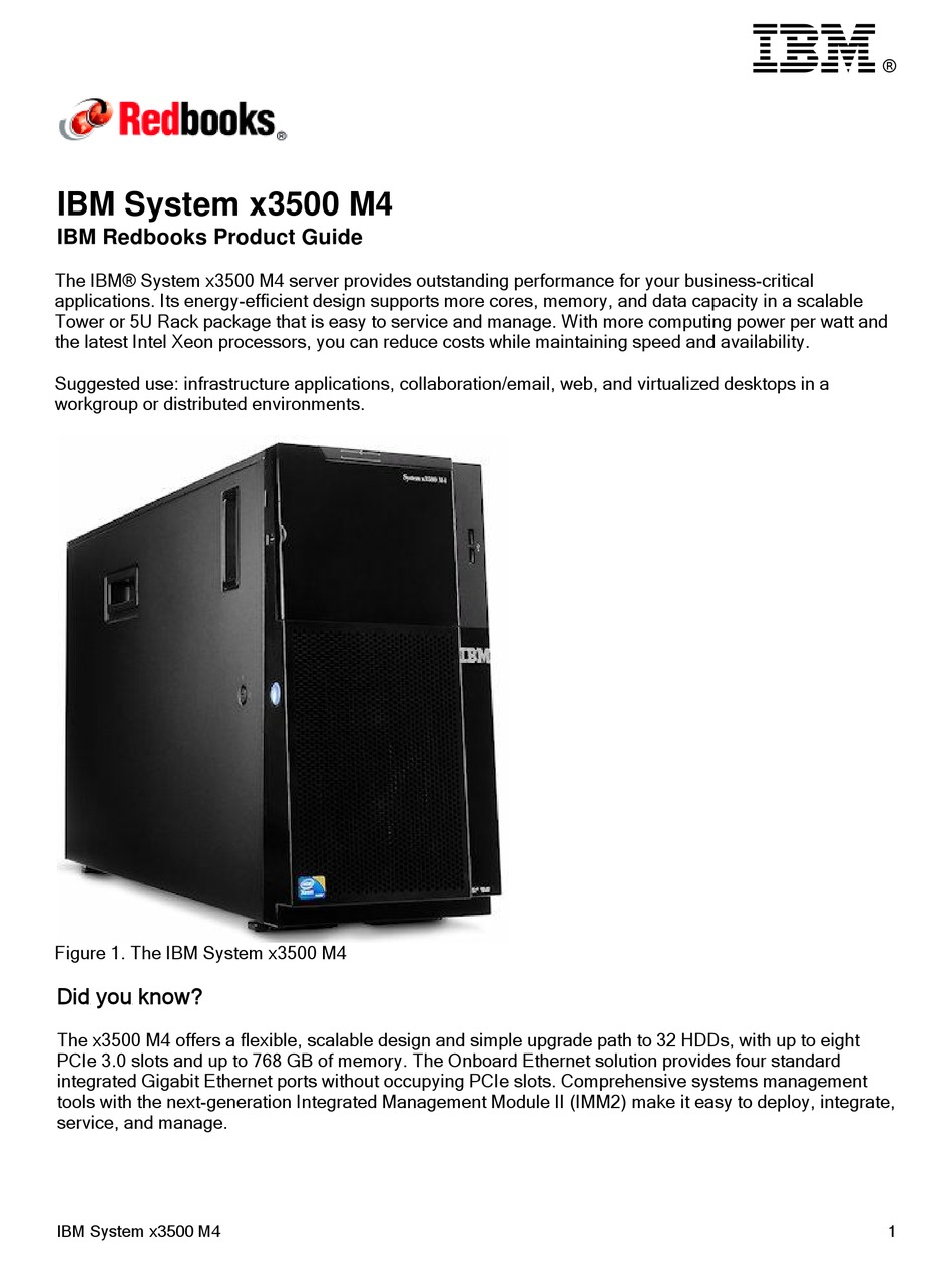 IBM X3500 M4 PRODUCT MANUAL Pdf Download ManualsLib