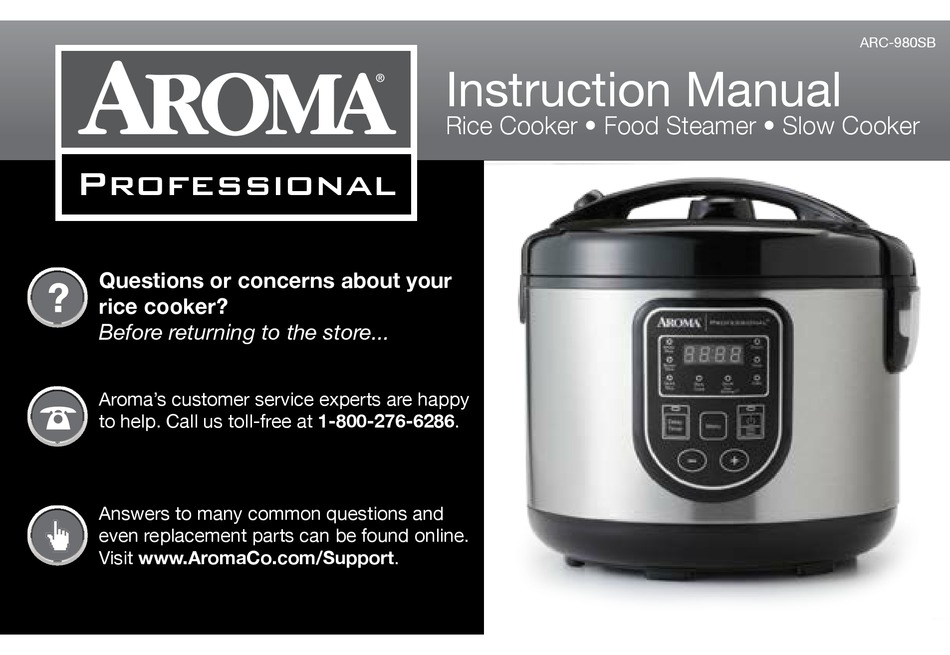 Aroma Arc 980sb Instruction Manual Pdf Download Manualslib