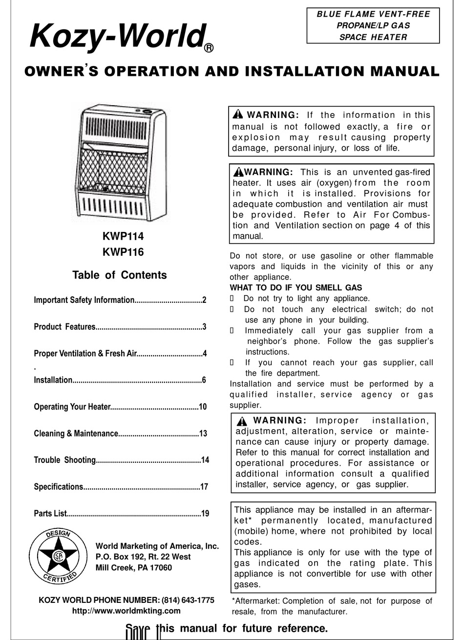 Common Kozy World Heater Problems and Symptoms