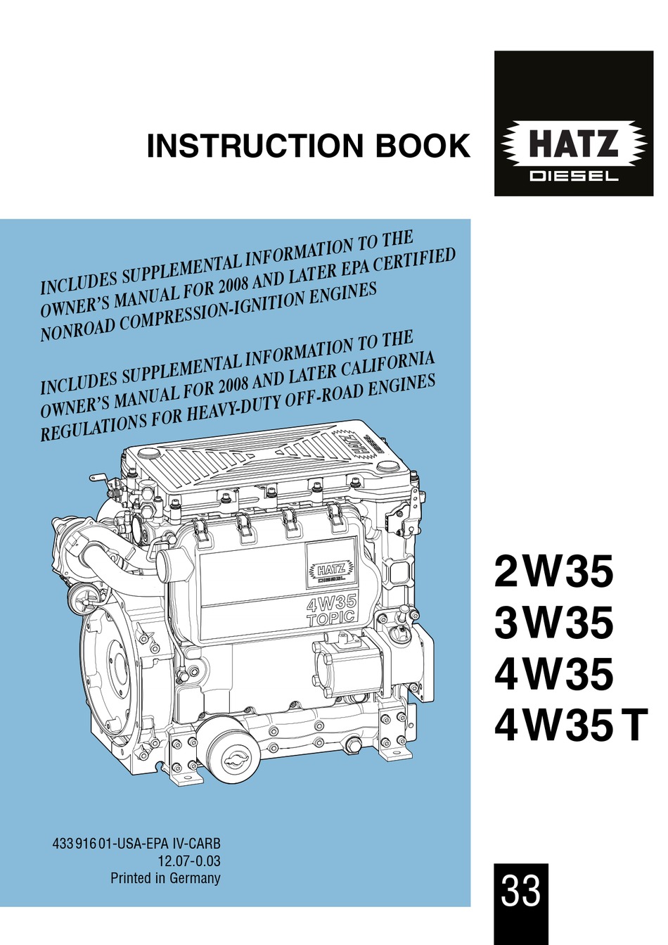 Kraftstoffleitungsfilter für Hatz Motor 2L40C/2W35/3L41C/3W35/4M41/4W35/4W35T 