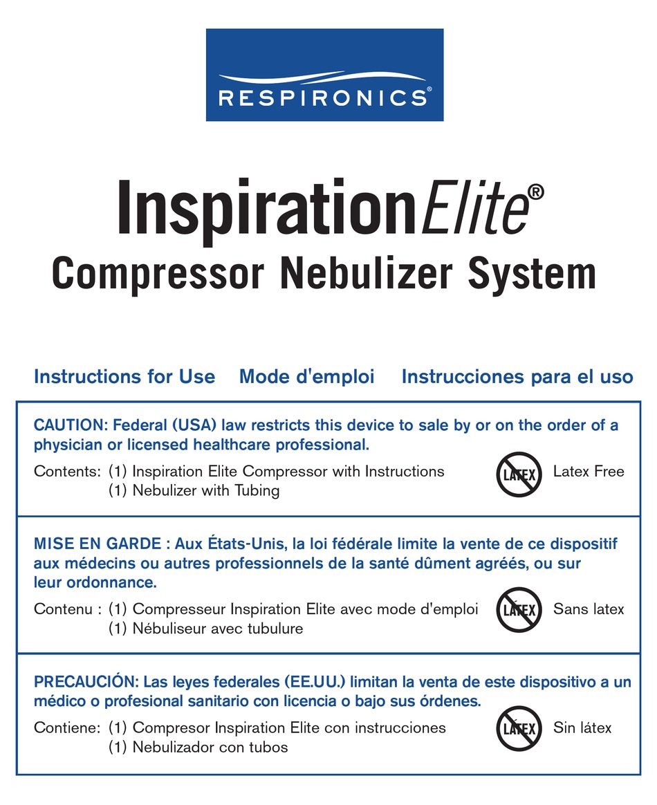 Respironics Inspiration Elite Instructions For Use Manual Pdf Download Manualslib