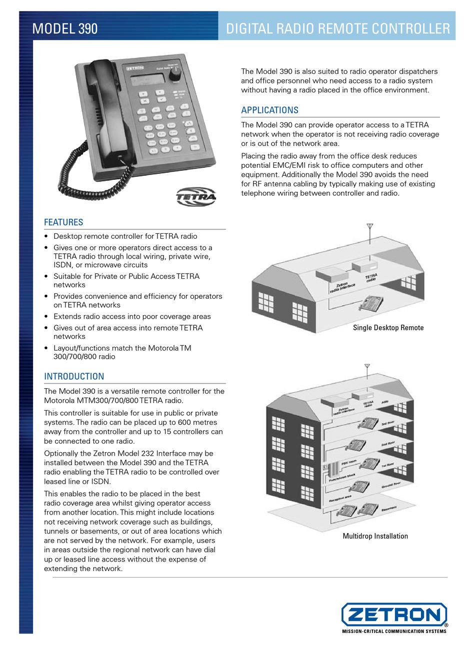 Zetron Tetra 390 User Manual Pdf Download Manualslib