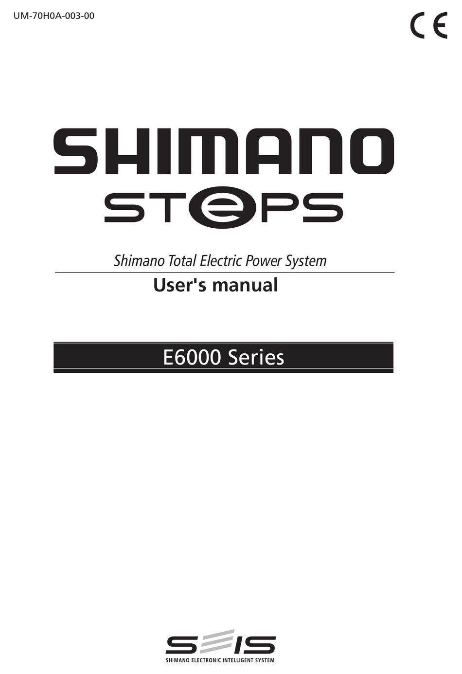 SHIMANO E6000 SERIES USER MANUAL Pdf Download ManualsLib