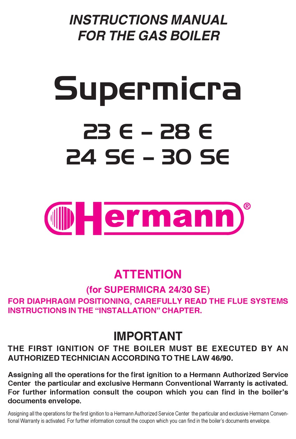 Incense magician ideology HERMANN SUPERMICRA 23 E INSTRUCTION MANUAL Pdf Download | ManualsLib
