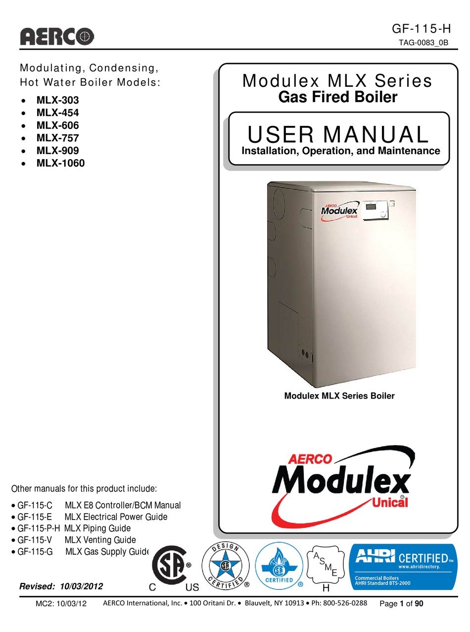 AERCO MODULEX MLX-303 USER MANUAL Pdf Download | ManualsLib