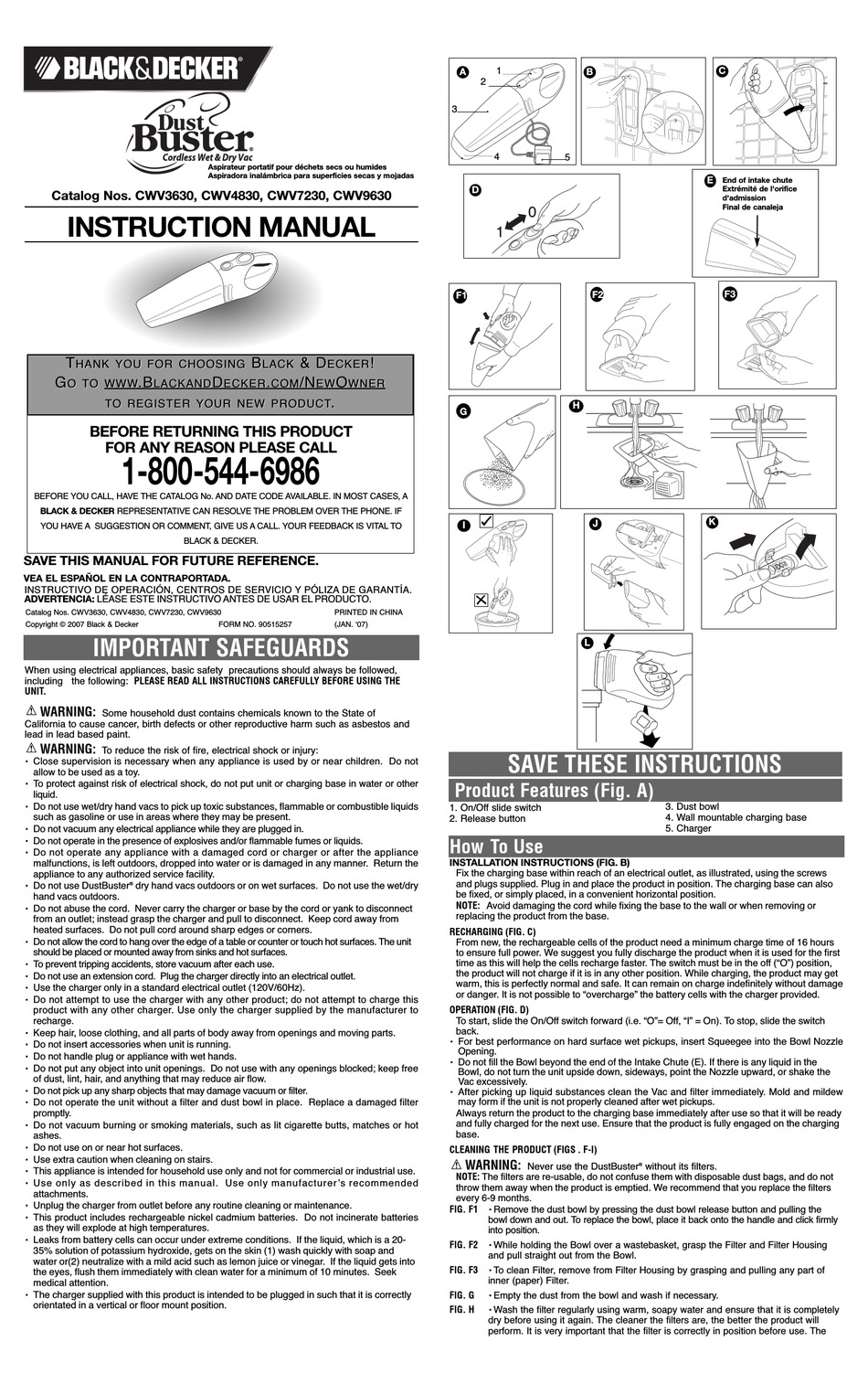 Pulizia E Manutenzione; Sostituzione Dei Filtri; Protezione Dell'ambiente -  Black & Decker Dustbuster NW36XXY Original Instructions Manual [Page 25]