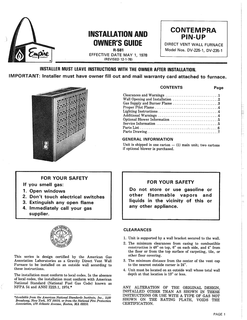 Empire Dv2157sg Parts Manual