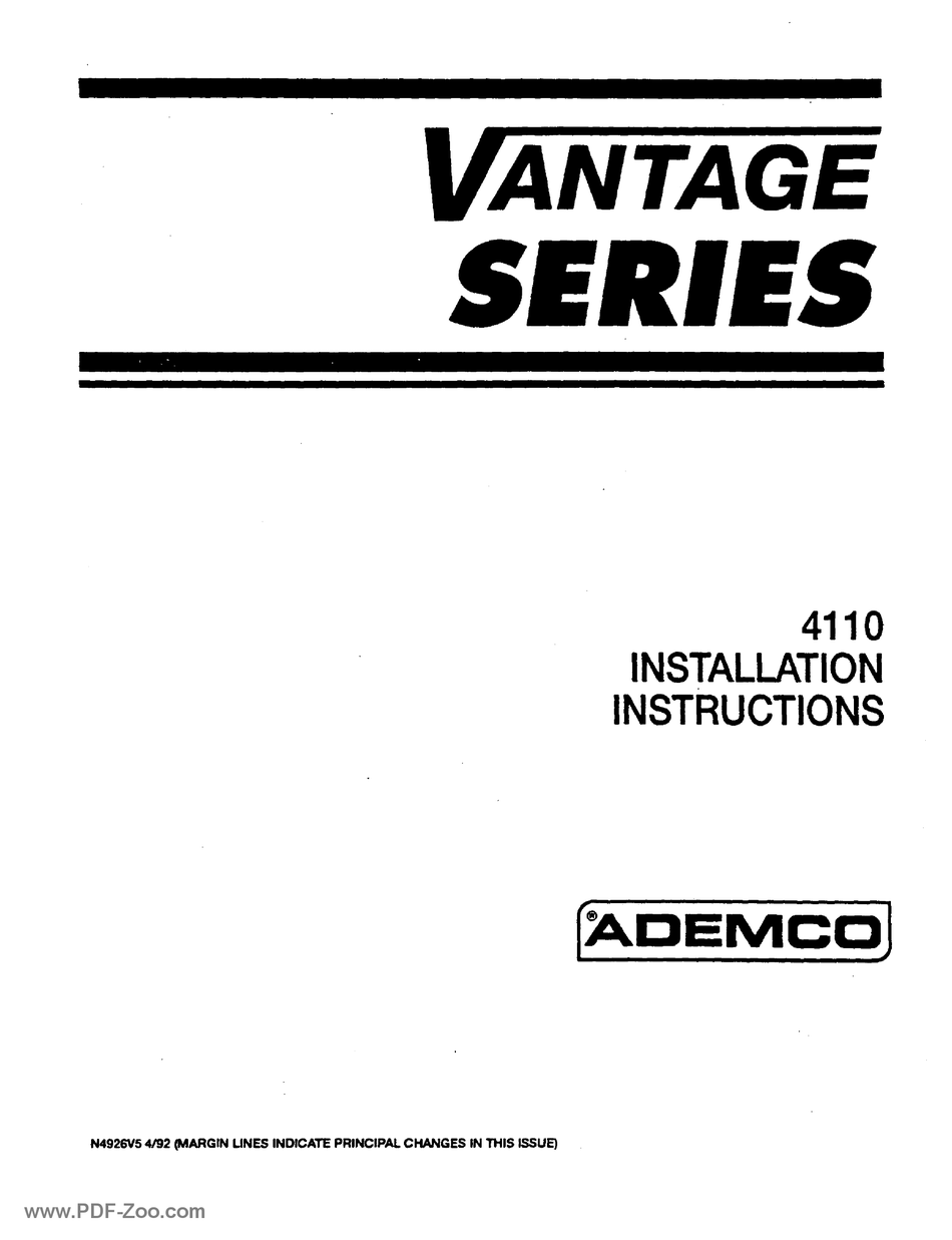 ADEMCO 4110 INSTALLATION INSTRUCTIONS MANUAL Pdf Download | ManualsLib