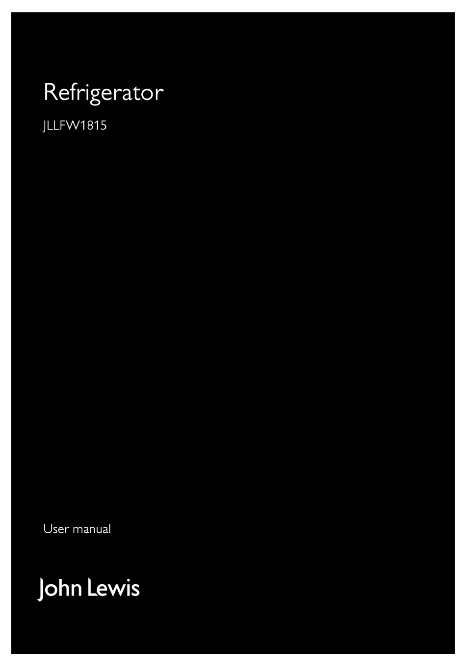John Lewis Jllfw1815 User Manual Pdf Download Manualslib