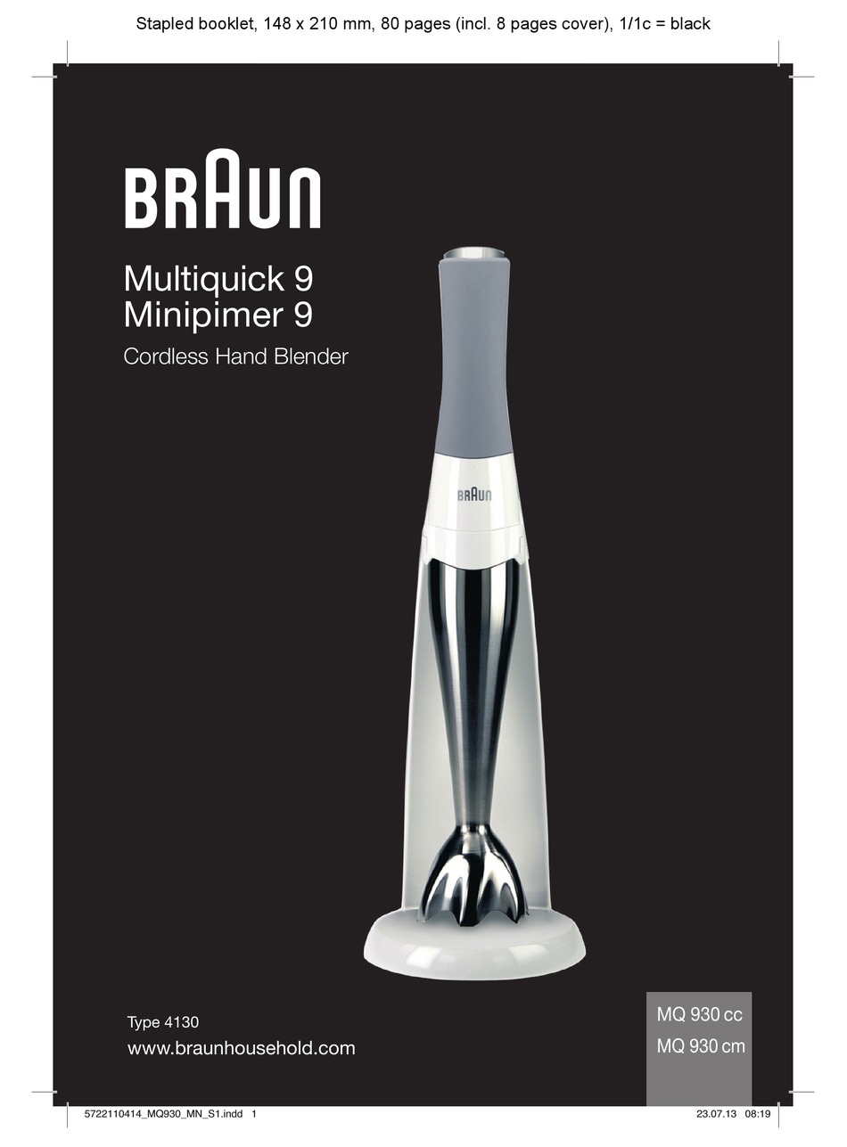 BRAUN MULTIQUICK 9 INSTRUCTION MANUAL Pdf Download ManualsLib
