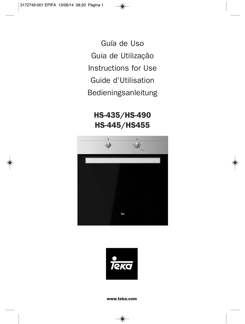 Funciones Del Horno; Manejo Del Horno - Teka HS-435 Instructions For Use  Manual [Page 3] | ManualsLib