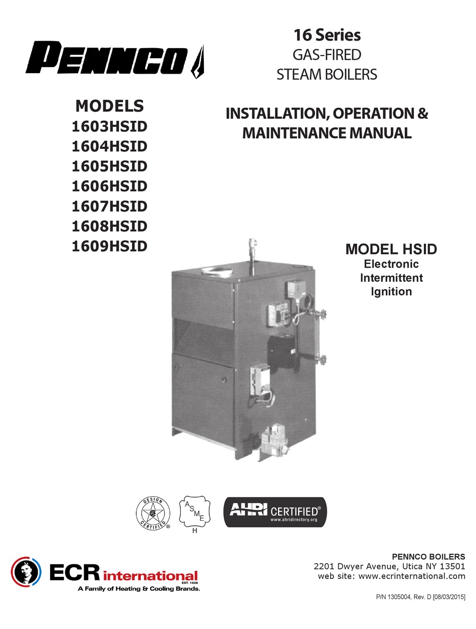 Pennco 1603hsid Installation Operation Maintenance Manual Pdf Download Manualslib