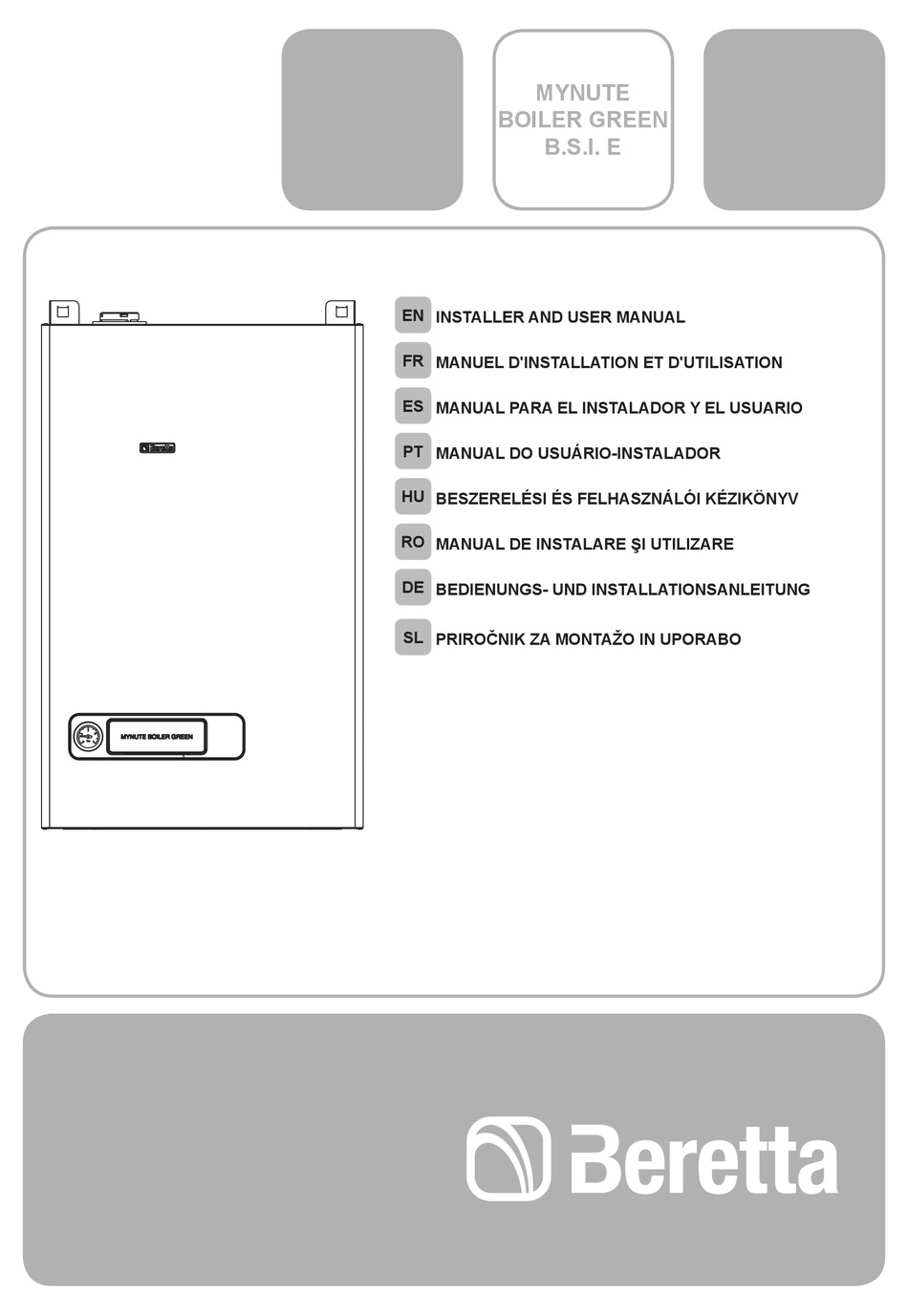 BERETTA MYNUTE GREEN B.S.I. E INSTALLER AND USER MANUAL Pdf Download