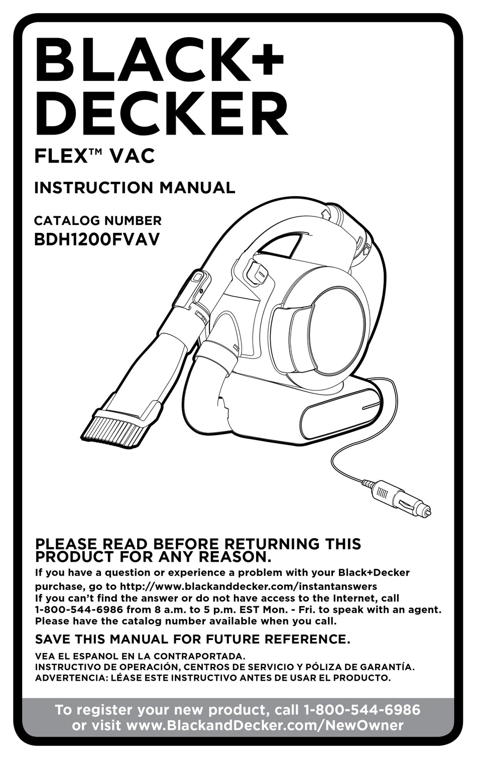  BLACK+DECKER Flex Car Vacuum, 12V Corded (BDH1200FVAV