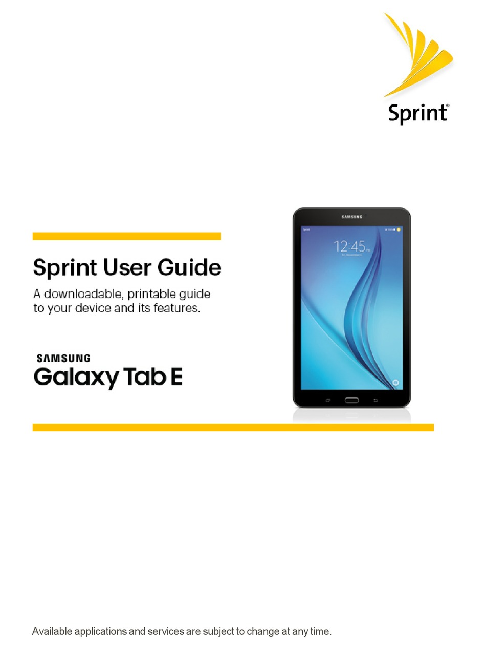 SAMSUNG GALAXY TAB E USER MANUAL Pdf Download | ManualsLib