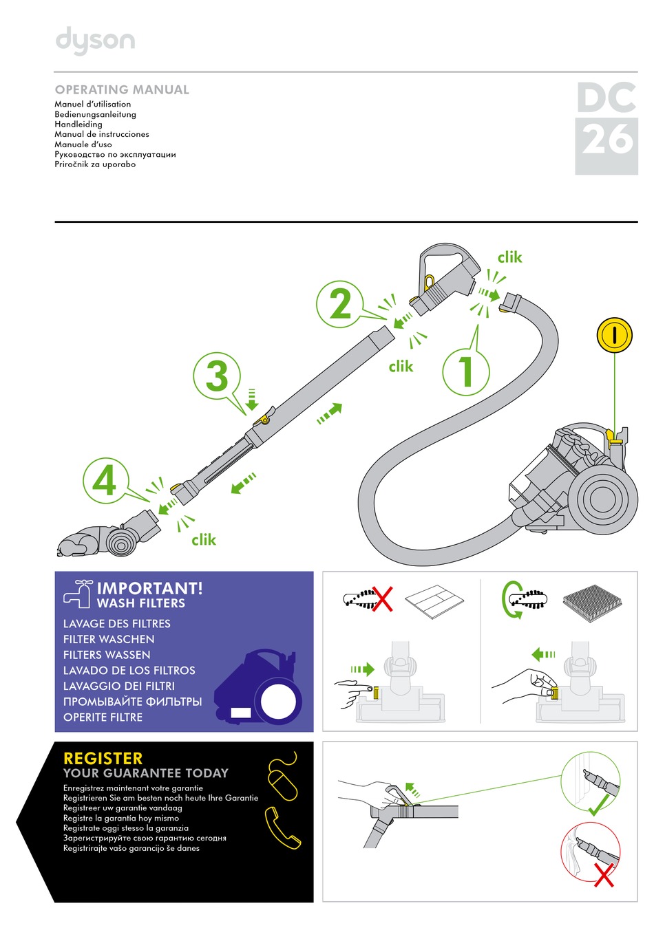 DYSON DC 26 OPERATING MANUAL Pdf Download | ManualsLib