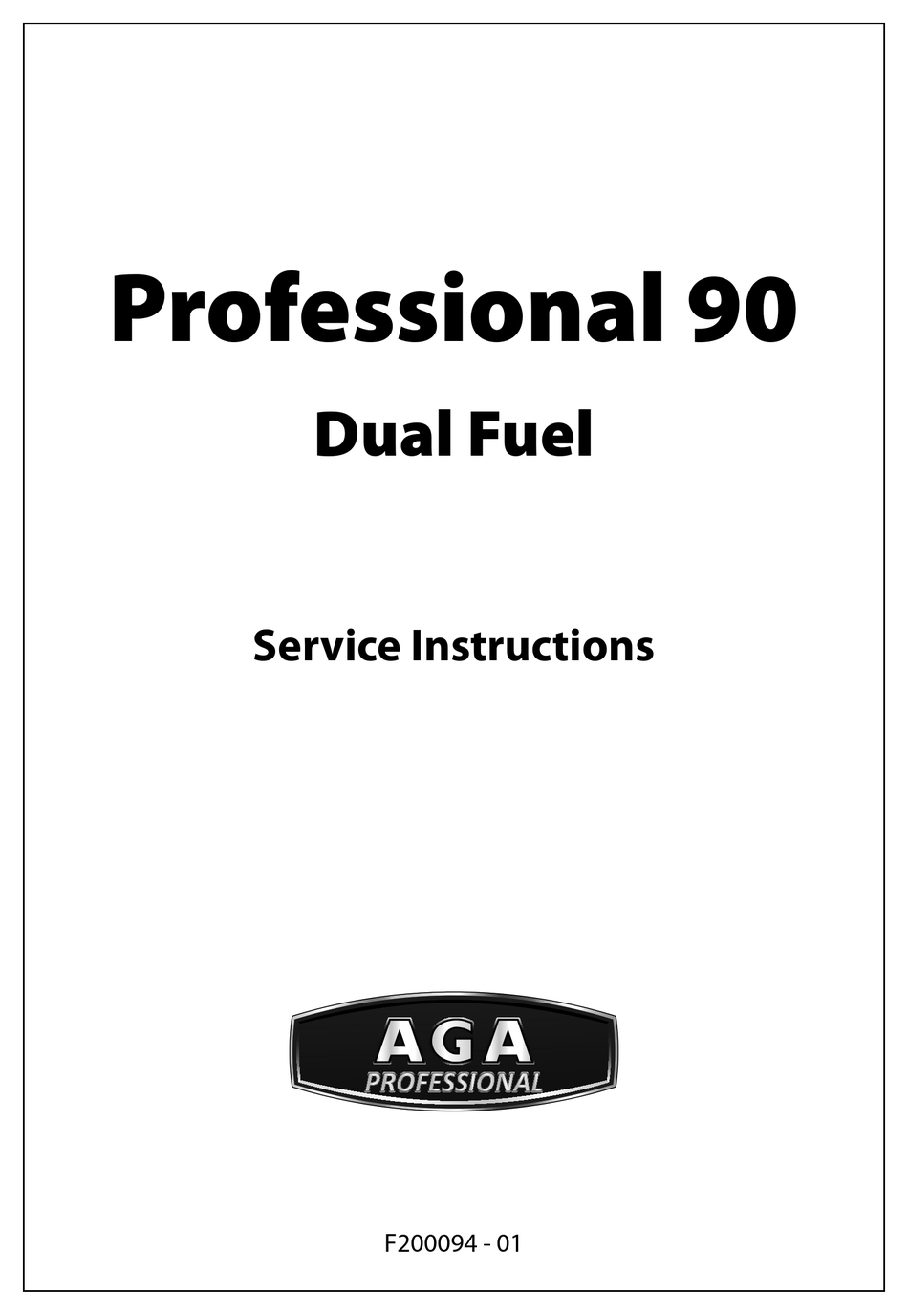 AGA PROFESSIONAL 90 SERVICE INSTRUCTIONS MANUAL Pdf Download ManualsLib