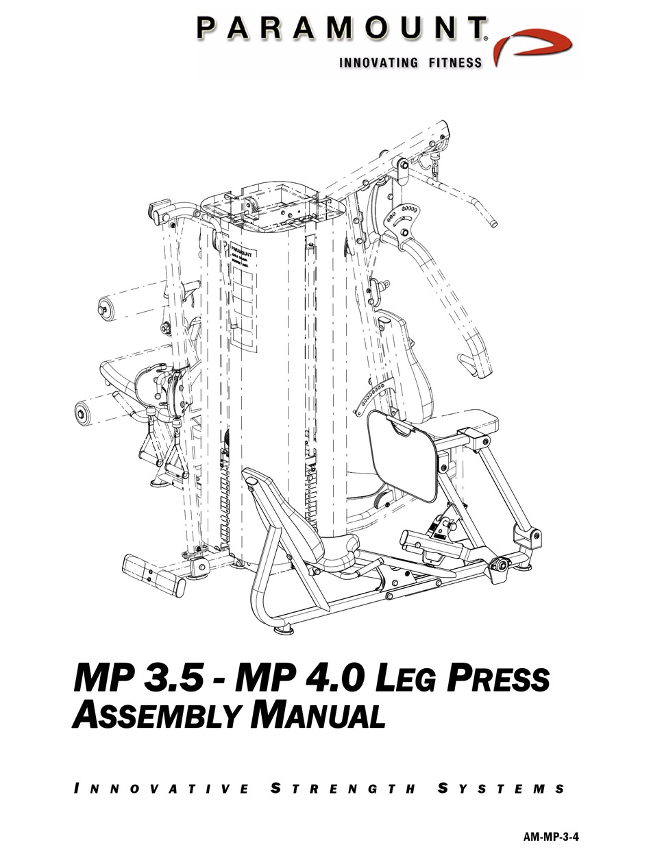PARAMOUNT FITNESS MP 3.5 ASSEMBLY MANUAL Pdf Download ManualsLib