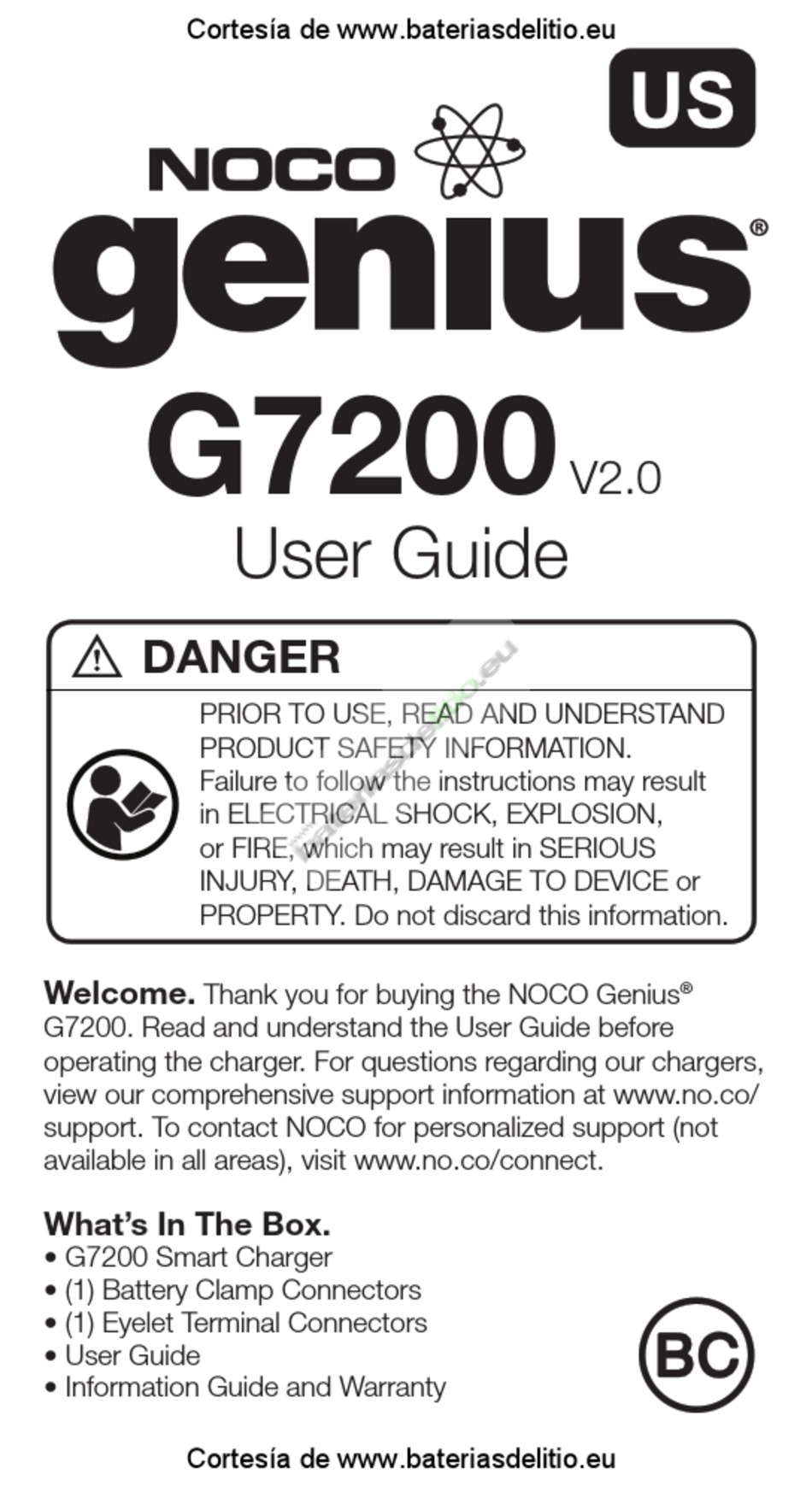 NOCO GENIUS GENIUS G7200 USER MANUAL Pdf Download | ManualsLib