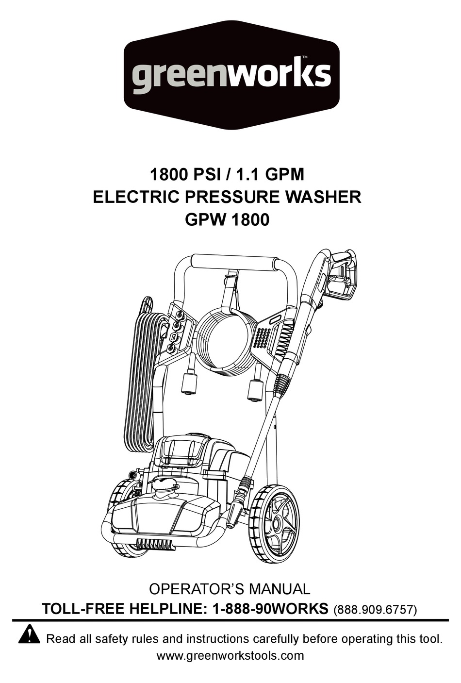 Greenworks 1800 Psi Pressure Washer Troubleshooting